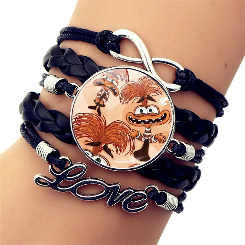 thumbnail image 1 of Pulsera de dibujos animados de Disney para niños, cabujón redondo de cristal de cuero, accesorios creativos para mano, regalo de Bestfriend, 1 of 5