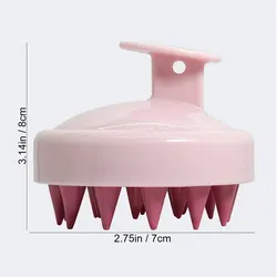 Silicone Scalp & Body Massage Brush for Hair Care and Relaxation (Pink)