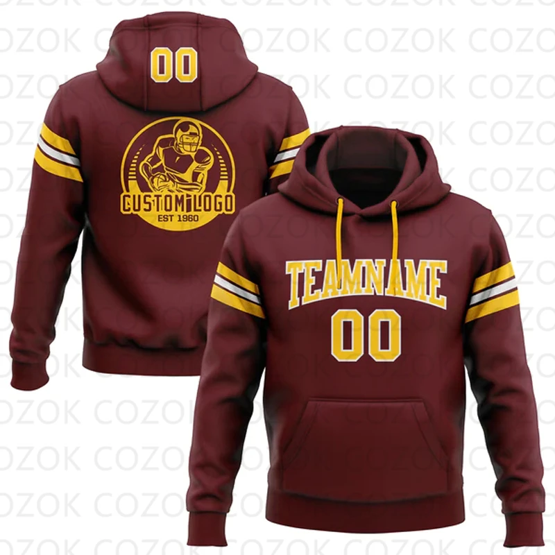 

Customized Hoodies Dark Red Colour Jersey 3D Printed Unisex Pullovers Hoodie Casual Sweatshirts