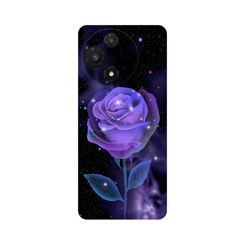 Silicone Soft Cover with Floral Panda Design - TPU Protective Phone Case in Blue