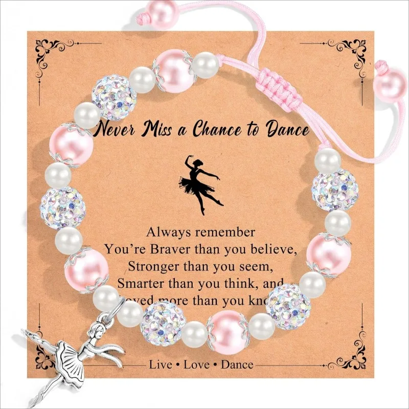 Tanz-Resital-Geschenke für Mädchen, Balletttänzerin, Ballerina-Armband, Schmuck für Tochter, Enkelin, Nichte, Freunde, Tanzteam