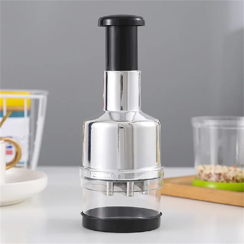 Küchenmaschine, Hand-Knoblauchpresse, Zerkleinerer aus Edelstahl, Obstschneider, Tomaten- und Kartoffelzerkleinerer, Mixer, für Zuhause und Outdoor_voghion.com