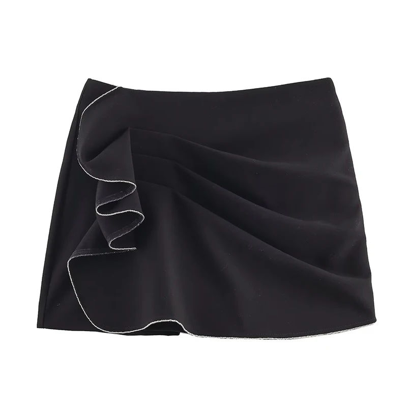 Elegant Bright Bead High Waist Mini Skirt Women Fashion Pleated Skirt Shorts Woman Y2k Streetwear Y2K Casual Ladies Skorts ﻿