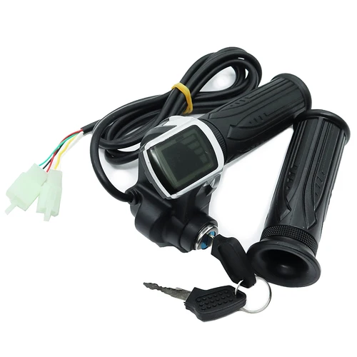 Electric Scooter Throttle Speed Handle with Key Lock & LCD Display