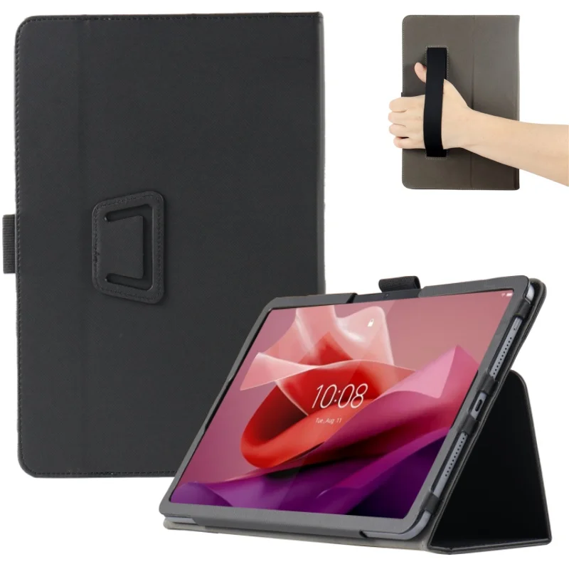 Premium PU Leather Flip Book Case with Hand Strap