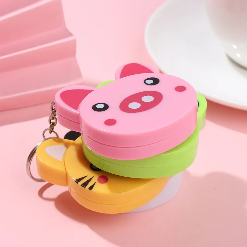 Cartoon Animal Tiger Panda Frog Piggy Tape Measure Automatic Stretch Ruler Sewing Measure Ruler Keychain Household MeasuringTool tape measure measuring tape