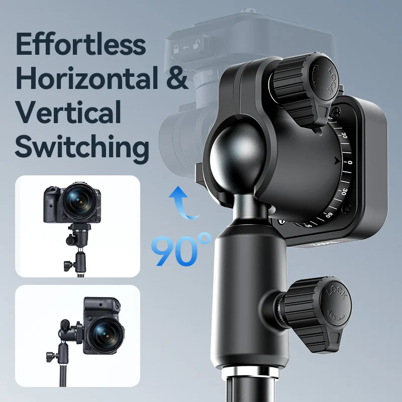 Ulanzi TH02 Uka Inverted Ball Head 360° Panning Scale Uka Quick Release Horizontal Vertical Switching for Photograph DSLR Camera