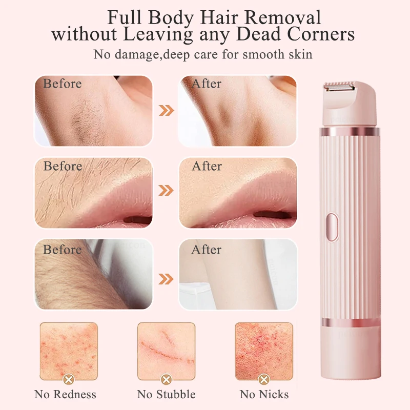 Electric Shaver for Women Bikini Trimmer Facial Mustache Hair Removal