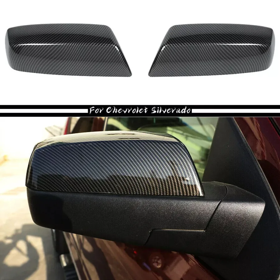 Carbon Style Rearview Mirror Cover Side Mirror Caps for 14-18 Chevy Silverado/tahoeGMC sierra/yukon