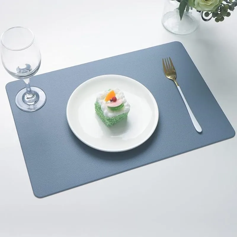 Set 8 Tovagliette Americane Lavabili In Pelle Bifacciale + 8 Sottobicchieri - Antimacchia, Impermeabili E Antiscivolo, 43x30cm - 2