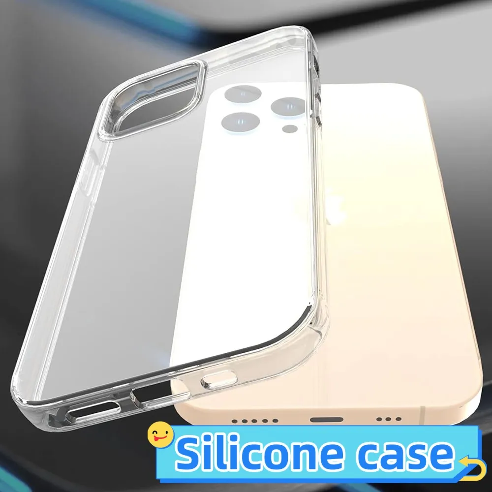 รูปสินค้า เคสซิลิโคนโปร่งใสสำหรับ iPhone 16/15/14/13/12/11 Pro Max