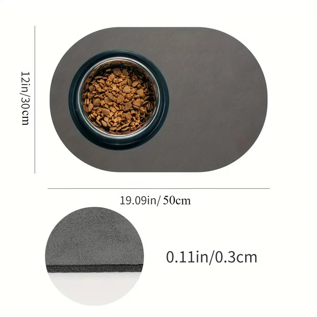1Pcs Pet Solid Color Oval Mat Absorbent Food Pad Non-Slip Quick-dry Water Fountain Rug For Pet Dog Cat Home Room Supplies 3
