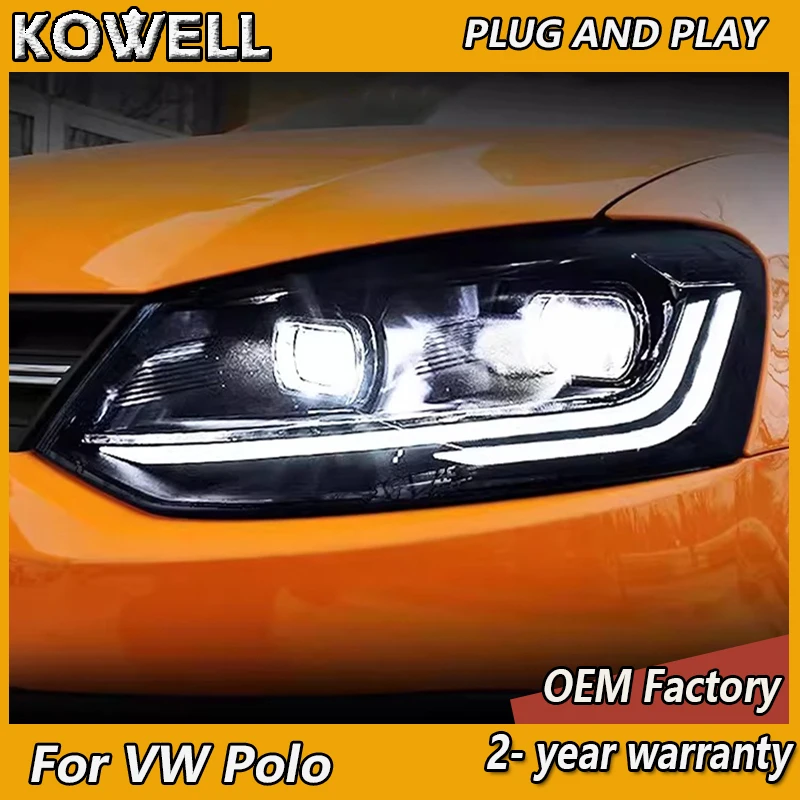 

Car Styling for VW Polo Head Lights 2011-2018 Polo Headlights Volkswagen DRL Turn Signal Low High Beam Projector Lens