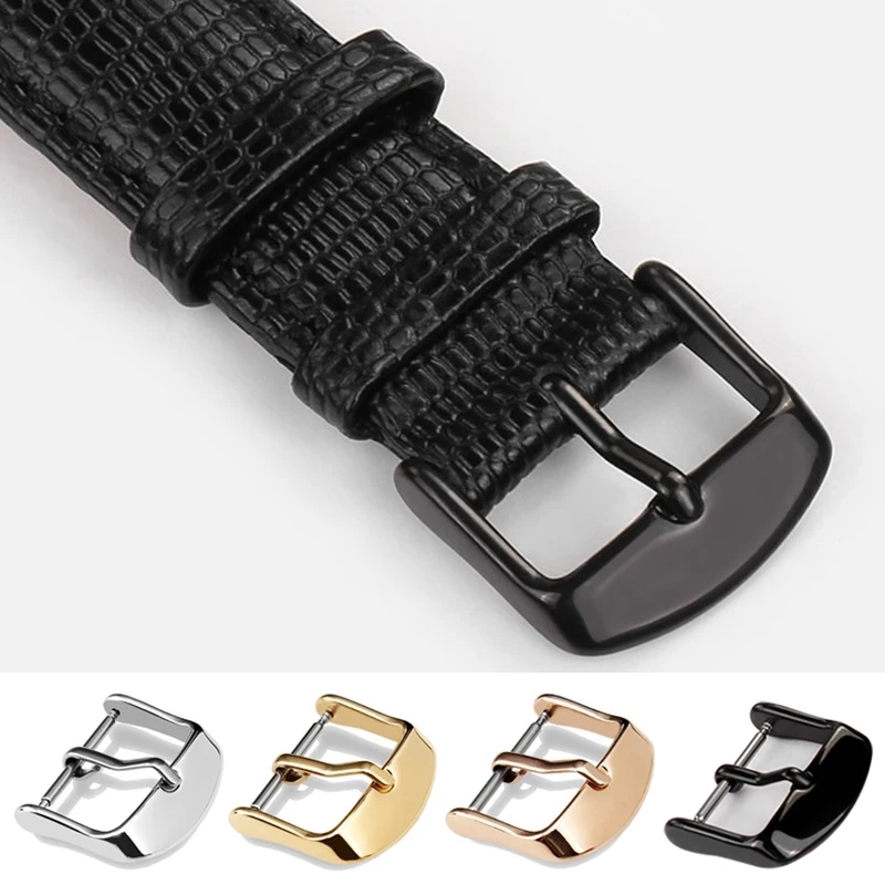 

Metal Watch Band Buckle 10 12 14 16 18 20 22mm Men Women Watchband Strap Silver Black Gold Color Stainless Steel Clasp Accessory