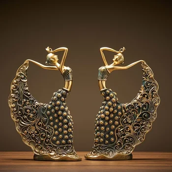 Figurine de séparés euse de paon en résine d'Auckland, décoration nordique de luxe, sculpture abstraite, intensifie l'art pour la maison, le bureau, la décoration de salon 1
