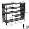 Shoe Rack with Pockets, 5-Tier Shoe Boots Organizer Freestanding Shoe Shelf for Entryway Bedroom 4