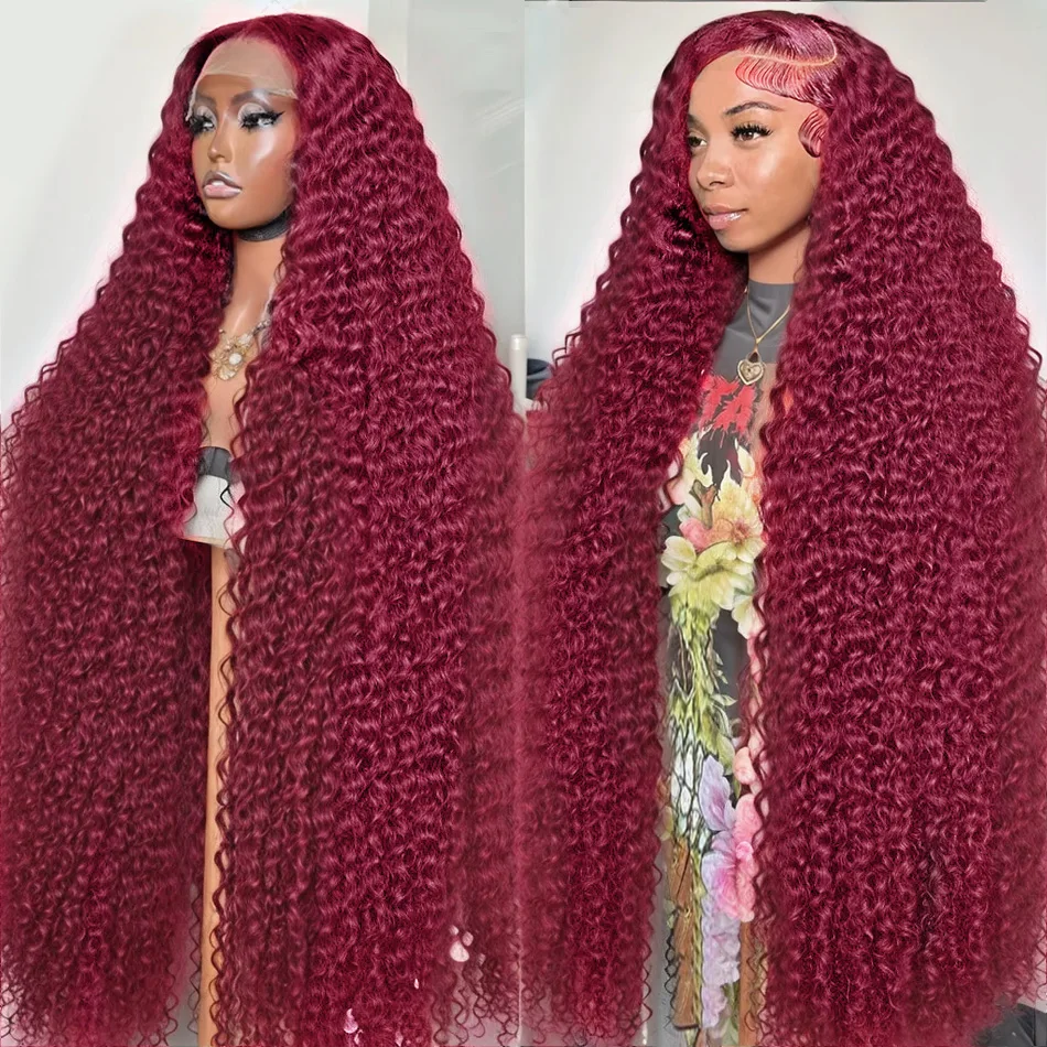 Serene Burgundy Deep Wave Wig Picture Photography Serene Burgundy Deep Wave Wig Picture Photography