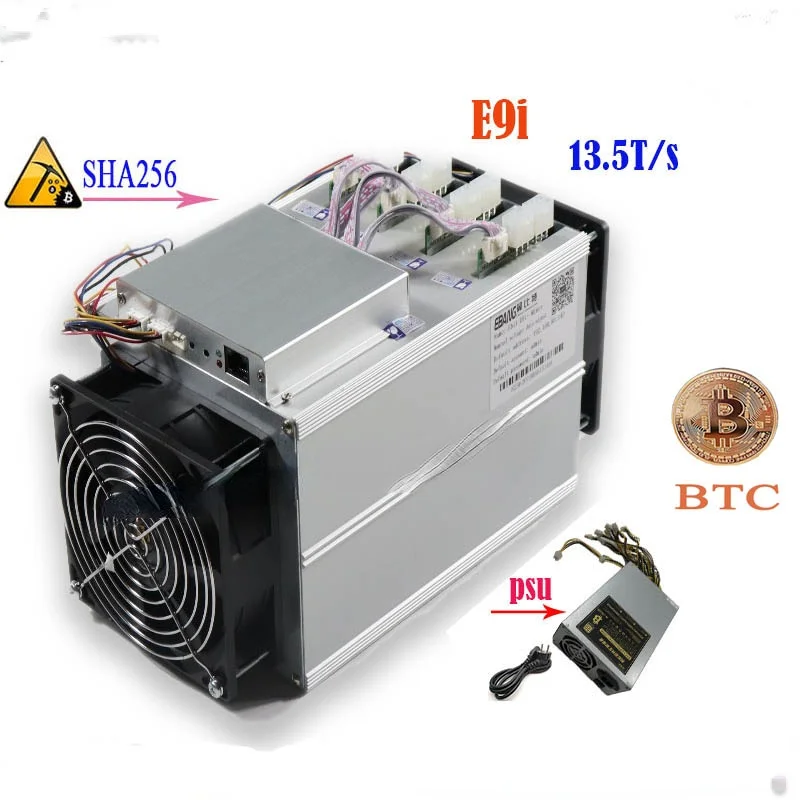 Старый 80-90% Биткоин SHA256 ASIC Btc BCH Майнер Ebit E9i 13 5 T с блоком питания лучше чем Antminer S9 S9j