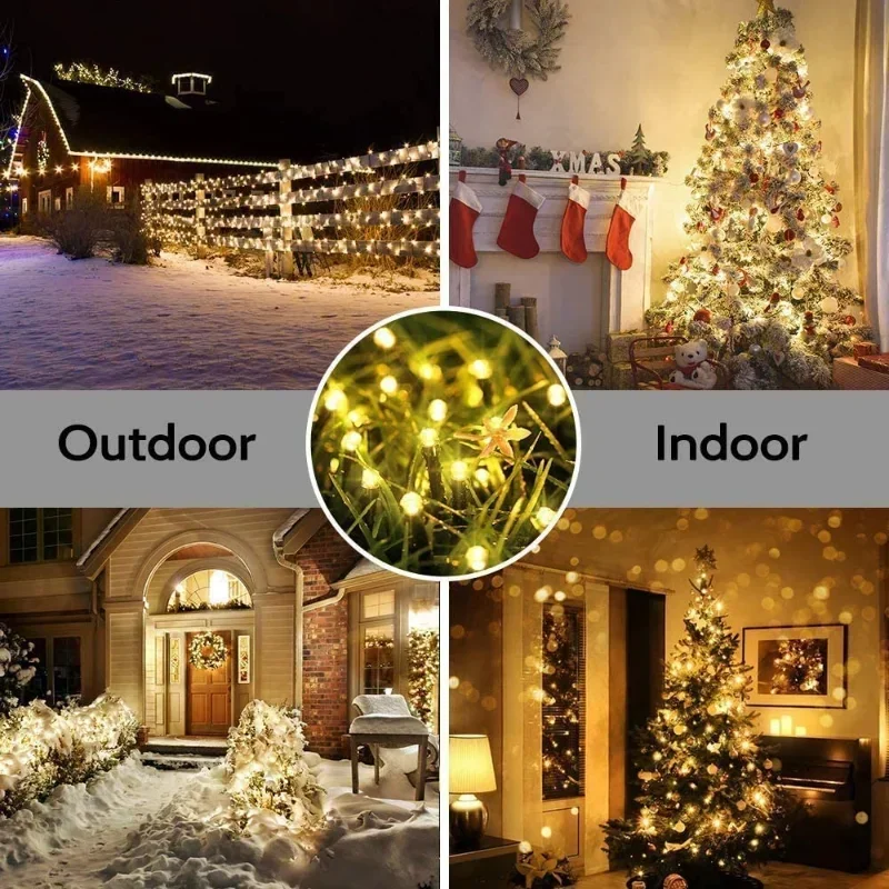 Solar Powered LED String Lights - 8 Modes, Waterproof Outdoor Decorative Lighting for Garden, Patio, and Events