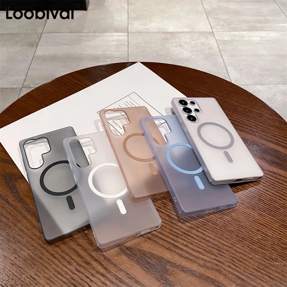 Ultrathin Clear Magnetic Case with Matte Finish and Wireless Charging Capability