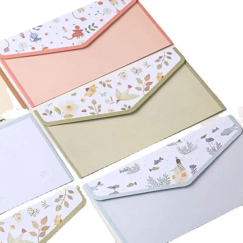Kawaii Flowers Envelopes With Letter Pads Wedding Party Invitation Postcards kraft paper envelopes mailing envelopes mini envelopes window envelopes gift card envelopes