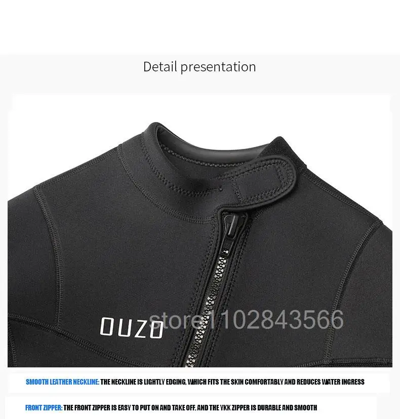 3MM Men Wetsuit Neoprene Underwater Keep Warm Diving Suit Kitesurf Surf Surfing Spearfishing Jacket Pants Clothes WetSuit