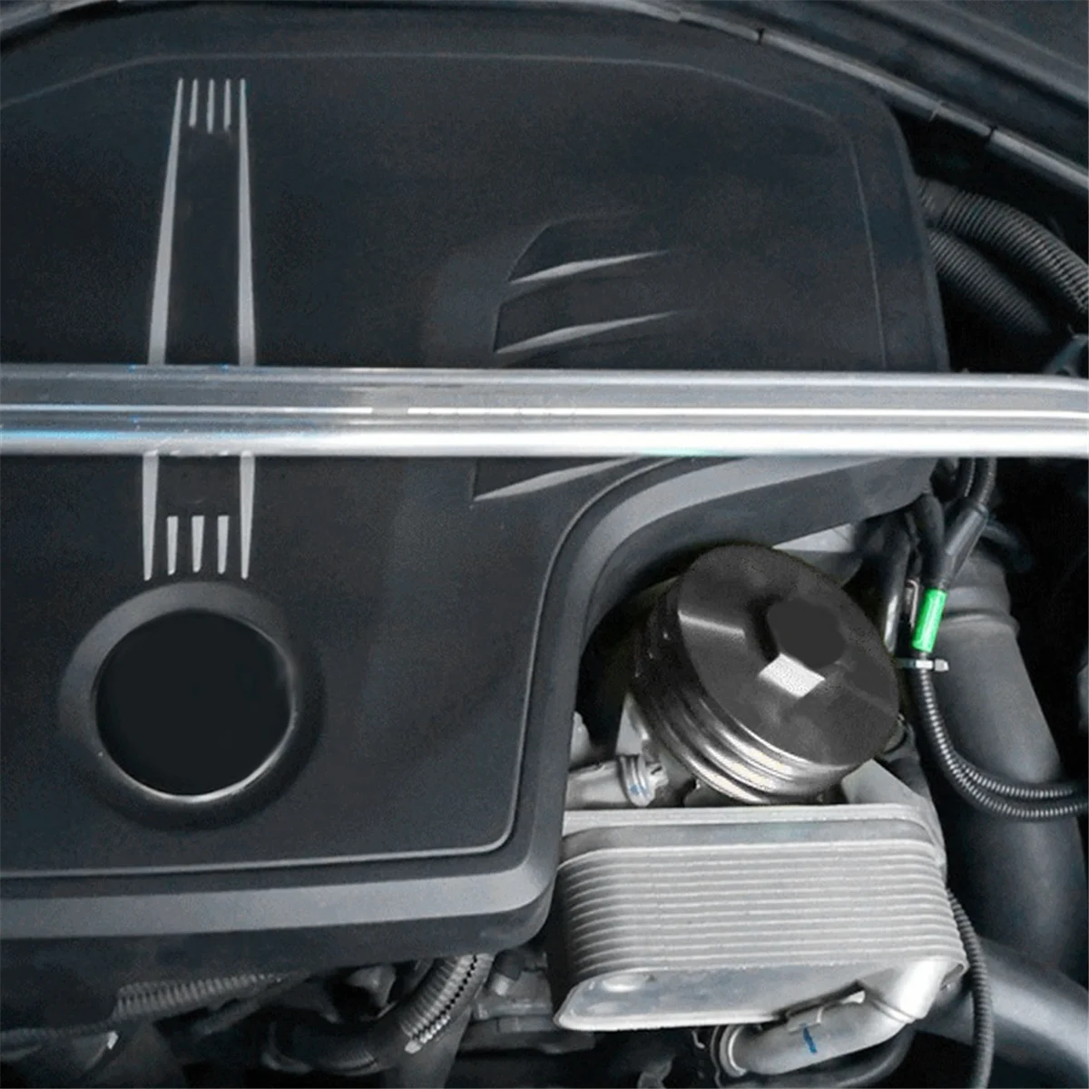 RRAVU-High Quality Aluminum Alloy Car Engine Oil Filter Housing Cover for BMW E60 E90 F30 E82 E83 E70 Z4 N54 N55 Auto
