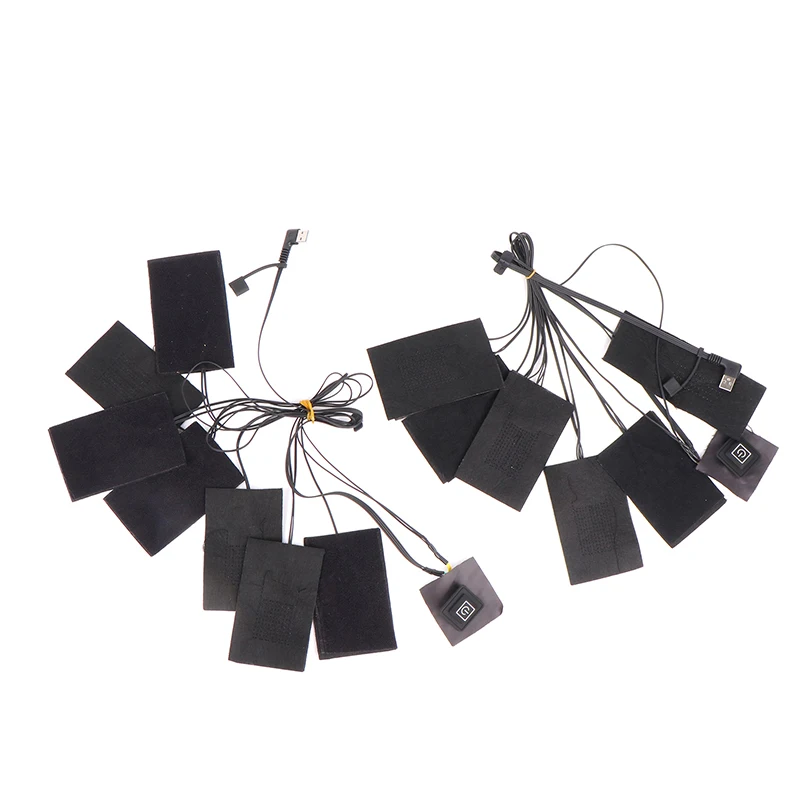 1Pc USB Charging Clothing Heating Pad 45℃-65℃ Vest Heater Winter Warm Camping Hiking Ski Cycling Pants Carbon Fiber Heated Pads