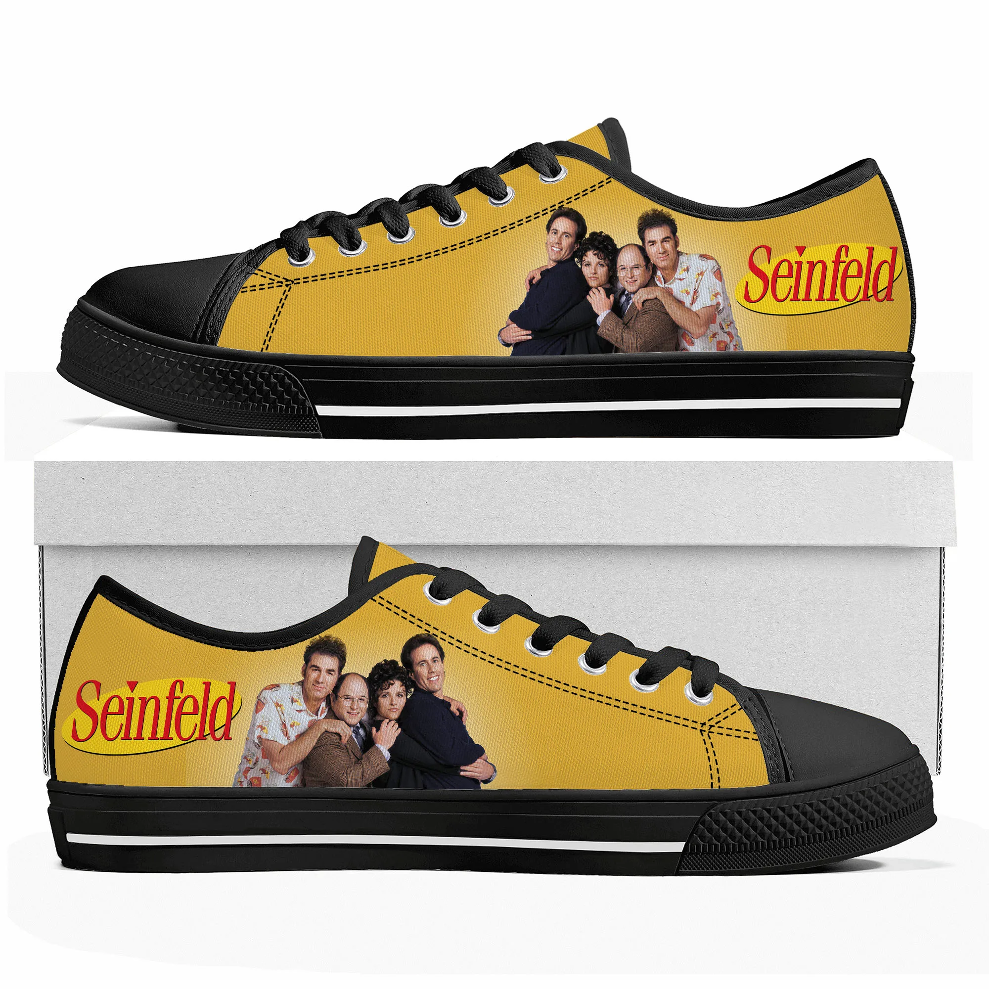 

Низкие кроссовки Seinfeld Sitcom для мужчин и женщин, подростковые холщовые высококачественные кроссовки, повседневная обувь на заказ, обувь «сделай сам» на заказ