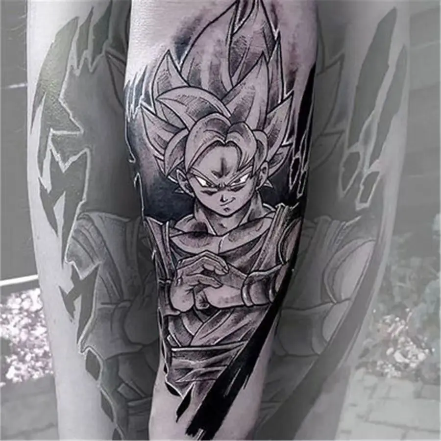 Dragon Ball Son Goku Tattoo Sticker Anime Surrounding Super Saiyan Water  Transfer Sticker Adult Body Art False Tattoo Toy Gifts - AliExpress, image size:900x900