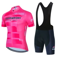 Tour De Italy D'ITALIA Pink Cycling Jersey Set Breathable Cycling Clothing MTB Clothes Bicycle Bib Pants Bike Race Sportswear 1