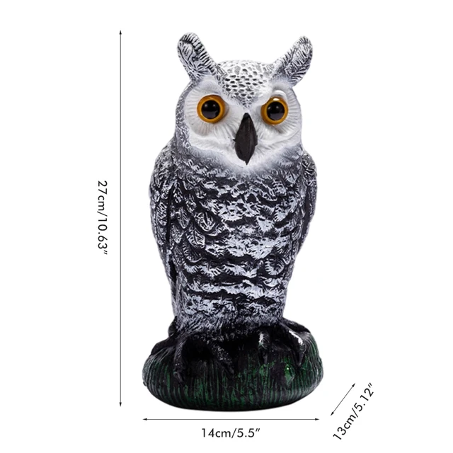 Kerti Bagoly Szobor Műanyag Madárcímes Szimuláció -Visszataszító Madárkérő Kártevőirtó Farm Udvar Dekoráció - Image 5