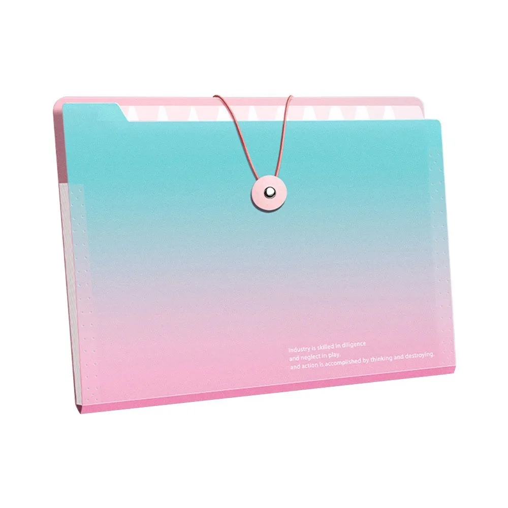 Gradient Color Waterproof Document Bag Large Capacity File Organizer Envelope Folder
