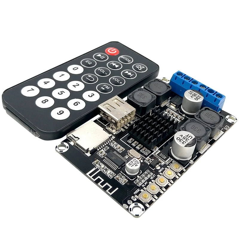 Scheda Amplificatore Di Potenza Bluetooth Da 100W Amplificatore Tpa3116 Controller Ir Integrato Riproduzione Disco U Bluetooth/Scheda Tf 12-24V