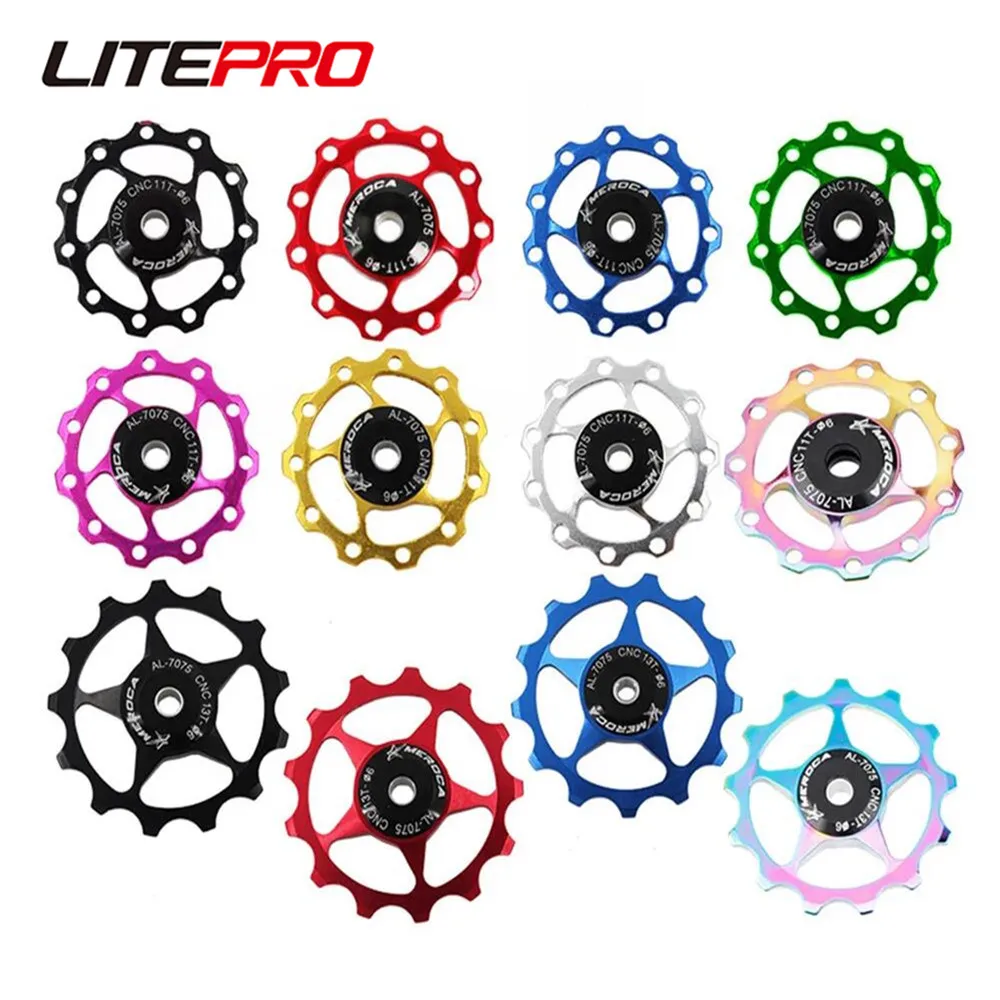 JKLitepro MTB Mountain Bike 11T 13T Jockey Wheel Chain Rear Derailleur Sealed Bearings For brompton
