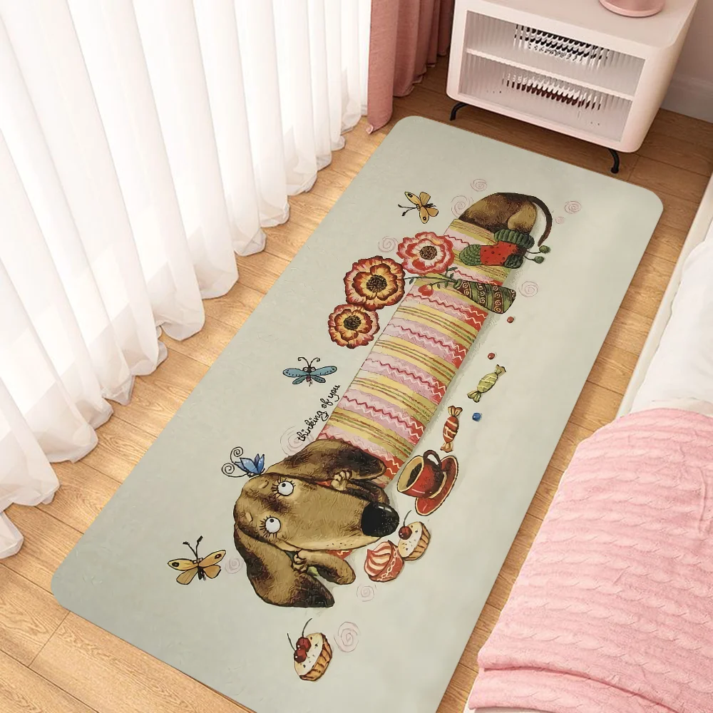 

Dachshunds Washable Non-slip Kitchen Rug Doormat Exterior House Entrance Mat Bathroom Floor Mats Hallway Carpet for Bedroom Home