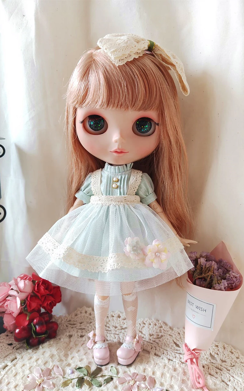 Neues Blyth langes T-Shirt + Spitzenrock Barbies DressDoll Blyth Puppenkleidung Prinzessinnenkleid für Ymy Licca Azones Ob24 Ob27 Fr Doll – Detail 3