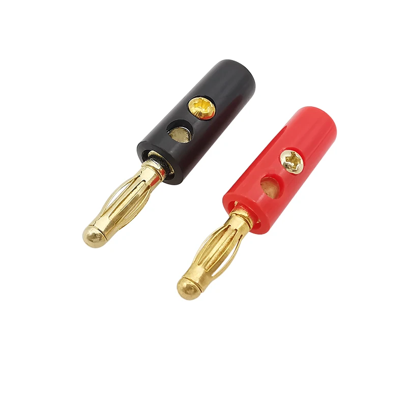 Adattatore per connettore cavo per altoparlante audio con spina a banana da 4 mm con ve placcata in oro da 20 pezzi nero rosso  13