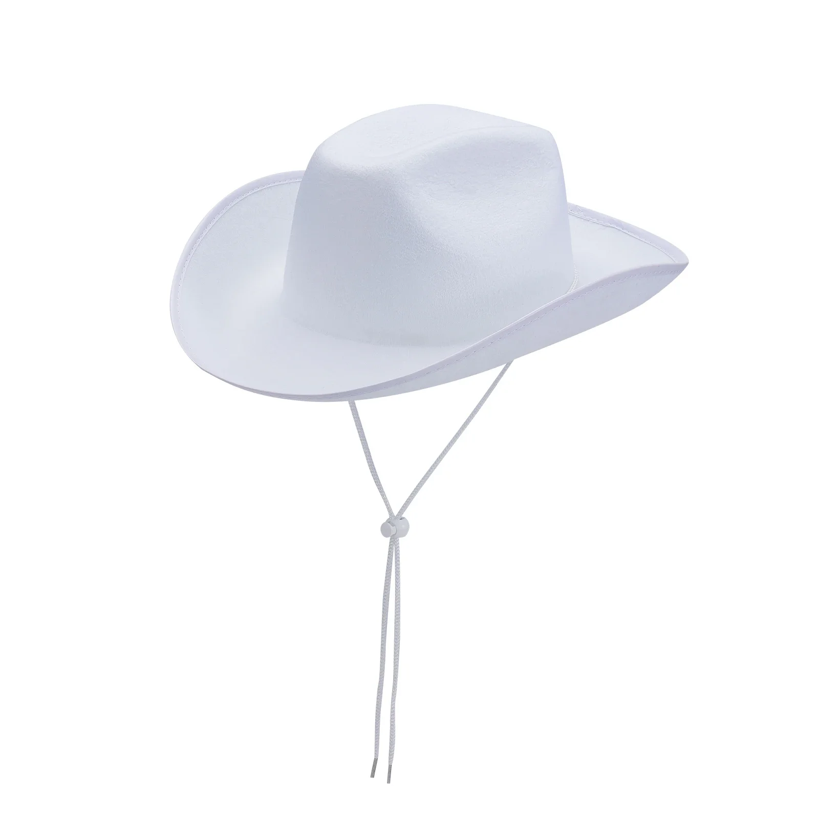 Cowboy Hat Women's Men's Classic Curled Edge Strap Brim Fedora Outdoor Cowboy Hat Western Stage Performance