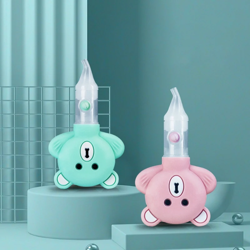Kids Vacuum Suction Sniffling Equipment Cartoon Bear Silicone Baby Safety Nose Cleaner Newborn Nasal Aspirator