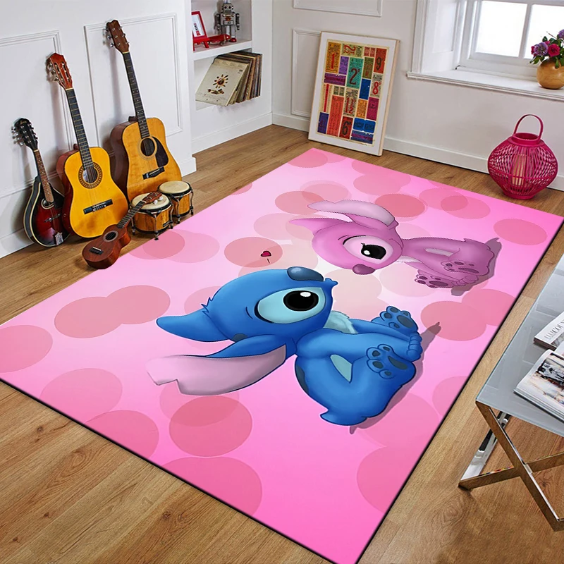 Disney Fashion Stitch 3D Printing Anime Large Area Carpets Home Living Rooms Cartoon Children's Bedroom Sofa Doormat Floor Rugs floor mat plush rug decorative carpet silk wool rug plush carpet non slip carpet imitated cashmere carpet kids carpet plush play mat