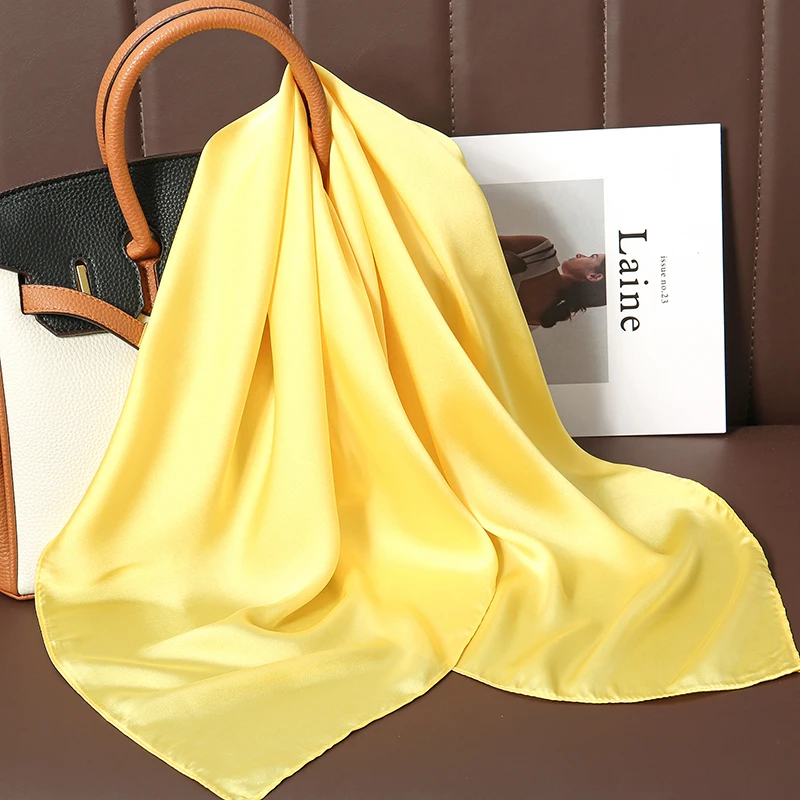 Luxury Silk Square Scarf - 21 Colors 70cm Neck Tie Shawl Womens Hair Bandana  Headscarf