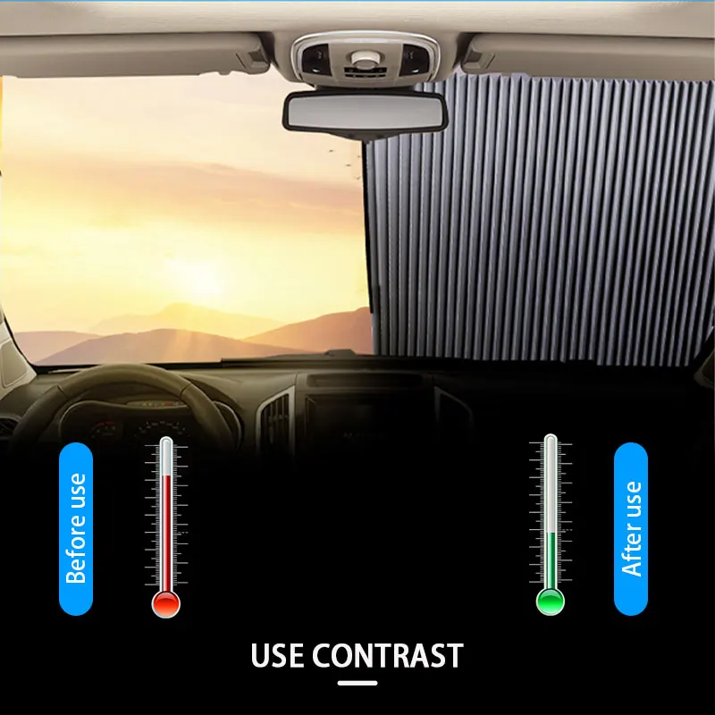 Aluminum Foil Car Windshield Sun Shade with 6 Suction Cups