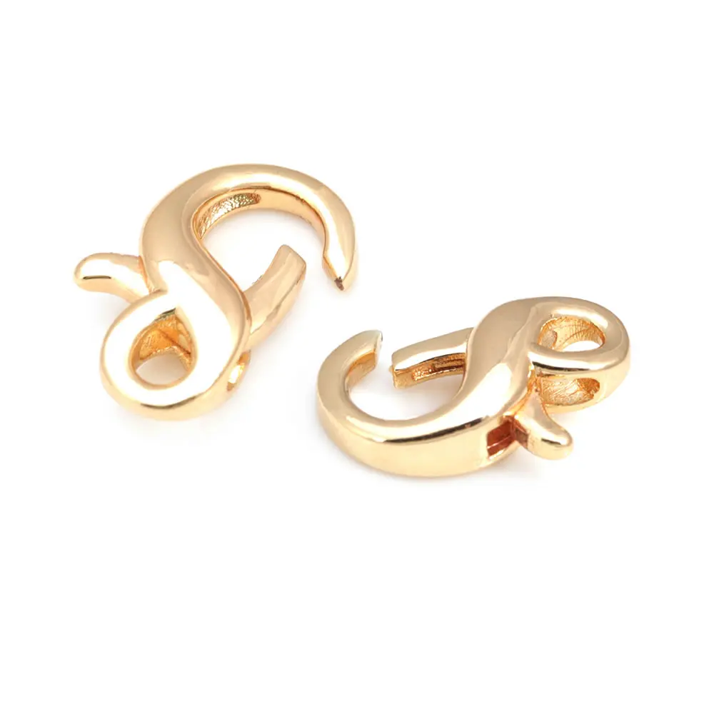 18Kゴールドカラーの真ちゅう製ロブスタークラスプ,クラスプ付き