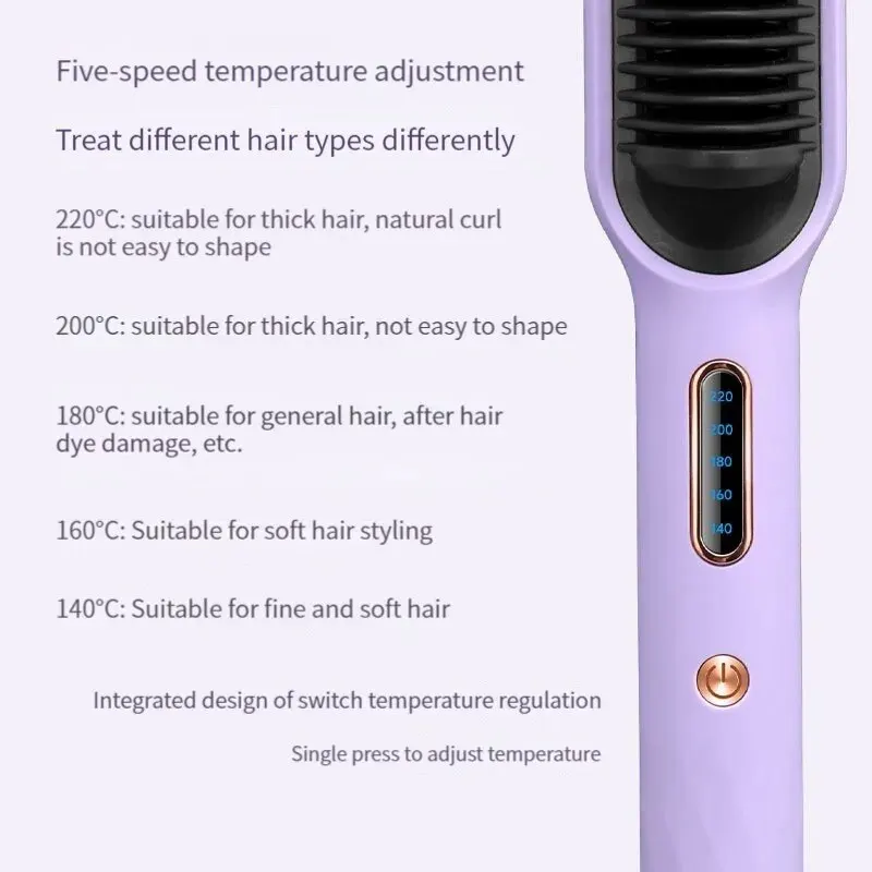 Hair Straightener Hot Comb Curling Iron Quick Heated Straightening Comb Curling Iron Multifunctional Hairstyle Brush hair straightener,hair straightener brush,hair straightener comb,curling stick