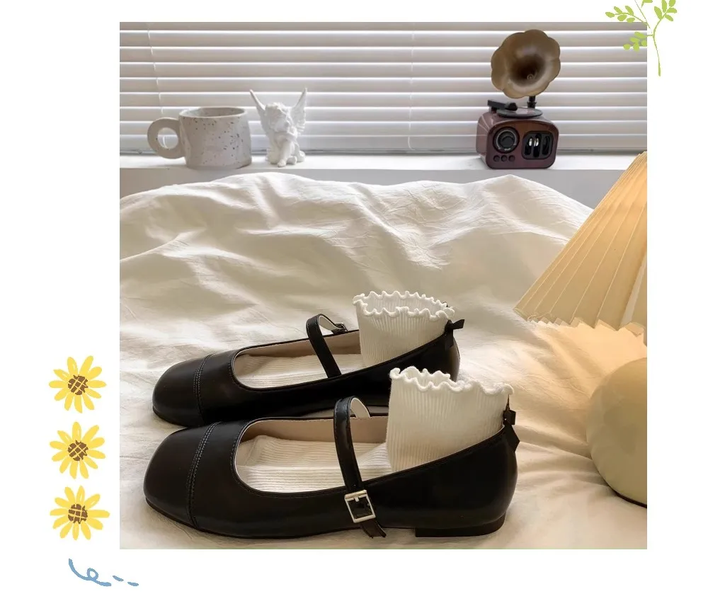2023 Mädchen-Lederschuhe für Kinder, weiches Kind, Mary Janes, quadratische Zehen, bequem, rutschfest, modisch, Prinzessin, Kinder-Wohnungen, 26–37 Neu – Detail 7