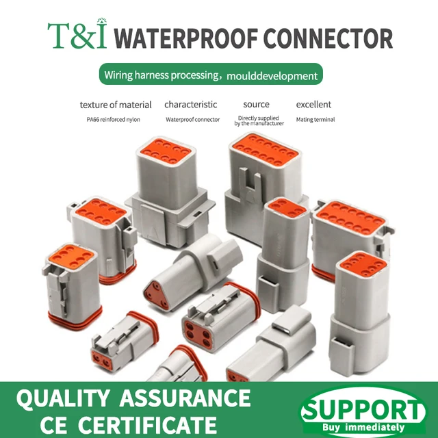 1/5/10 Sets  DT 2P/3P/4P/6P/8P 22-16AWG Waterproof Deutsch Connector deutch connectors Plug Kit DT06-2S DT04-2P  DT04-3P 1
