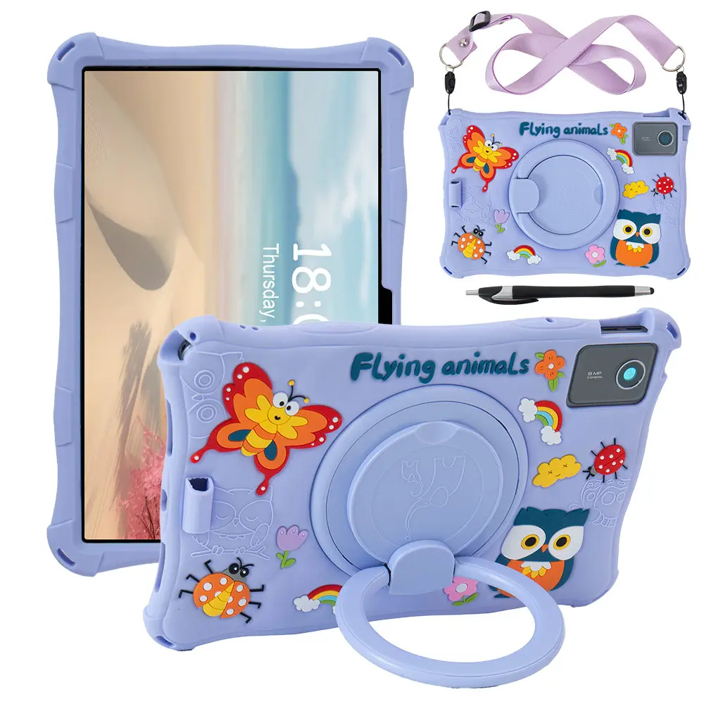 11-Inch Cartoon Rotating Soft Silicone Tablet Case