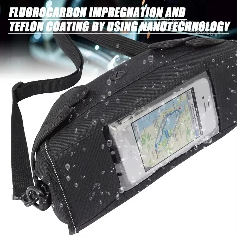 Borsa da manubrio impermeabile per moto con custodia per telefono - immagine 5