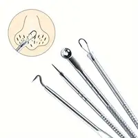 4Pcs/Set Acne Blackhead Needle Set Unscented Blemish PoreCleanser Needle Hook Spot Pimple Remover Skin Care Tools Accessories 2